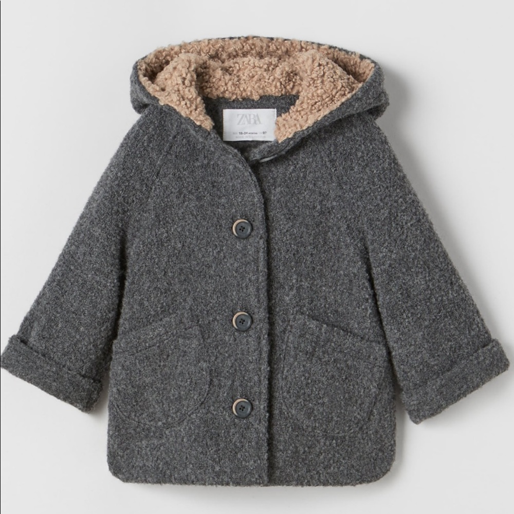 Zara fleece lined corduroy coat size 18-24m